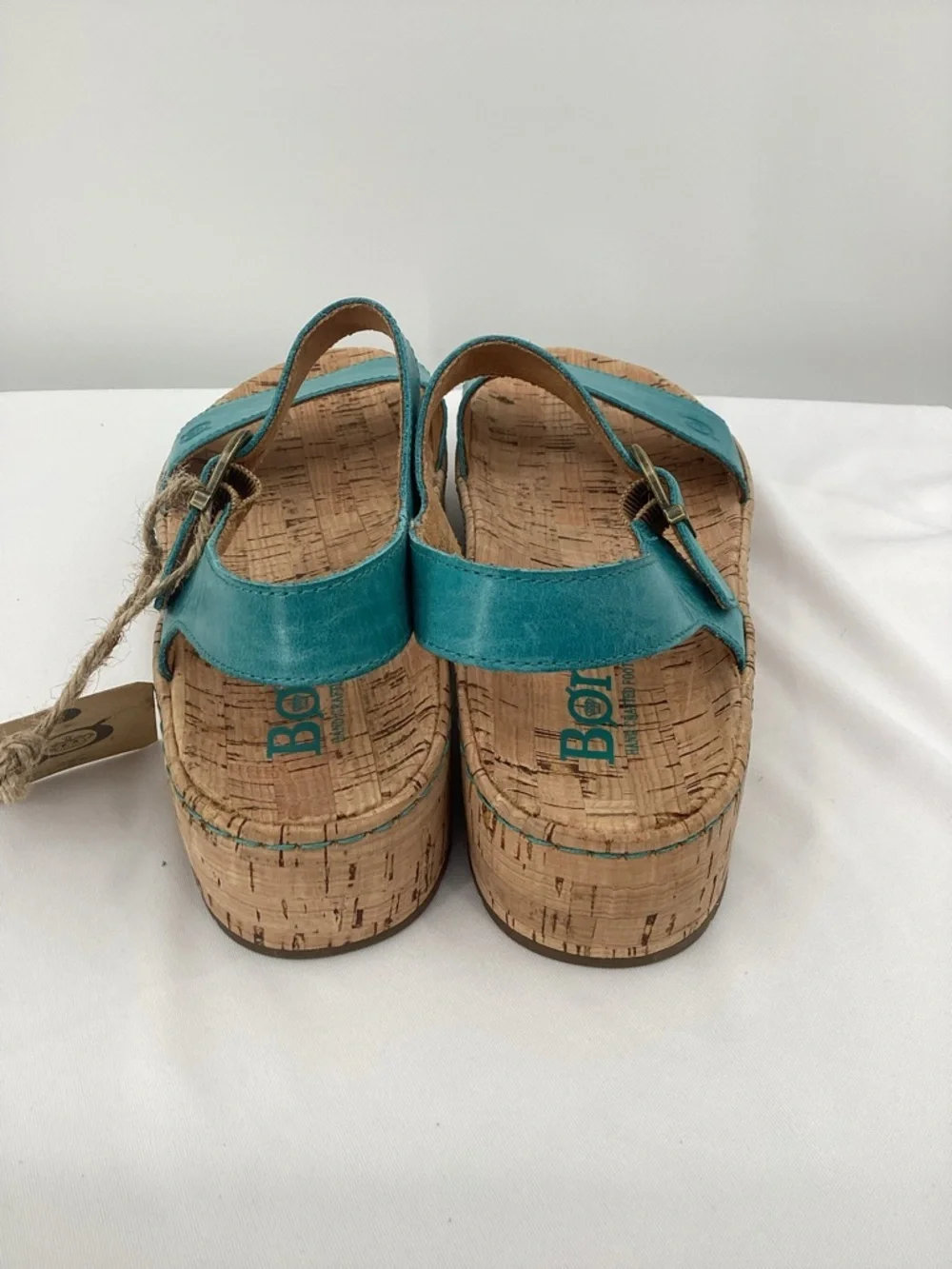 Born Sari Turquoise Cork Platform Sandals